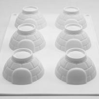 6 ertukės iglu silikoninė pyrago forma putėsiams, ledams, konditerijos įrankis, virtuvės reikmenys balta