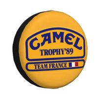 Custom Camel Trophy Logo Spare Tire Cover for Toyota Land Cruiser Prado 4WD 4x4 RV Car Wheel Protectors 14  15  16  17  Inch 14inch orange