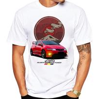 Fuji Drive A Legend Civic-Type R FN2 Car Sport T-Shirt Summer Men Short Sleeve Boy Casual Tops XS brown