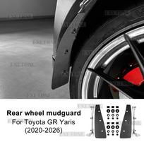 Rear Tire Fender For Toyota Yaris GR 2020 2021 2022 2023 2024 2026 Mudguard Refit 3K Cloth Carbon Fiber Car Protect Mud Flaps One Size gray