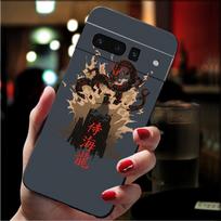 Telefono dėklas Google Pixel 8 7 Pro 7a 6A 6 Pro Pixel 8A 4A 3A 4 XL Pixel 5 6 4 3 3A XL Japoniško stiliaus meno bangų dėklas Google Pixel 7 brown