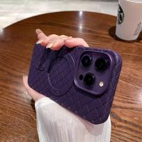 Suitable for Iphone16 Heat Dissipation Magnetic Phone Case Braided Pattern Apple 1514PROMAX Drop Protection Case iPhone12promax black