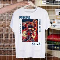 Saint Seiya Anime Manga Phoenix T-shirts Summer Men/Women Hip Hop Funny Print Tshirt Streetwear t shirts Short Sleeve Tops XL white