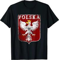 Vintage Polish Eagle Crest Polska Poland T-Shirt 100% Cotton O-Neck Summer Short Sleeve Casual Mens T-shirt Size S-4XL 2XL brown