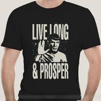 Fashion Men Clothing Star Treks Spock Live Long and Prosper Licensed Adult T Shirt Women Retro Printed T-shirt Male Camisetas#Color XXXXXL juoda