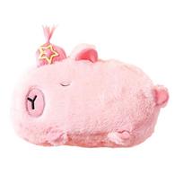 Cartoon Plush Pen Bag Big Capacity Pencil Case, Plush Stationeries Bag Pen Case Zippered Pen Bag Gift for Student Kid rožinė