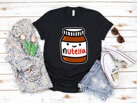 26 Sladūs Nutella Šokoladiniai 3/4 Rankovių Moteriški Marškinėliai T2044 Unisex Marškinėliai L gray