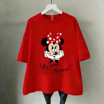 Minnie Mouse Disney T Shirt Women Man Cotton Short Sleeve Cartoon Graphic Tee Vintage Cute Casual Summer Tops 2026 Fashion Y2k 4XL gray