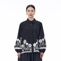 Spring 2026 Women's Casual Pure Cotton Long-Sleeve Plus-Size Slimming Shirt One Size juoda