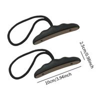 2Pcs Kayaking Accessories Kayak Handles Toggle Boat Rope Handles Lightweight Sleek Universal with Cord for Rowing Surfing juoda pilka spalva