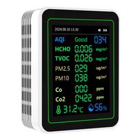 New Multifunctional 12 IN 1 Air Quality Meter CO CO2 HCHO TVOC PM2.5 PM10 Temperature Humidity Sensor with Digital Display Portable Detector for Home juoda