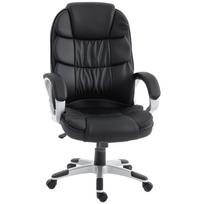 Ergonomic Swivel Office Chair in PU Leather with Rocking and Adjustable Height, Black 72 x 66 x 122 cm