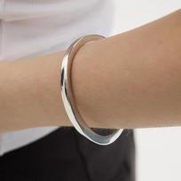 Edge side bangle _ 2color silver (brass, Rhodium plating) beige