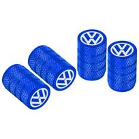 4Pcs/Set Car Tyre Valve Dust Caps Aluminum Tire Wheel Valve Stem Air Caps Covers For Volkswagen GOLF MK6 Polo Tiguan VW PASSAT blue