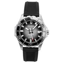 Bulova Marine Star Guminis dirželis Juodas ciferblatas Automatinis nardytojo 98B465 200M Vyriškas laikrodis juoda