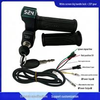 Universal Electric Bike Speed Control Throttle with White Screen and Handle Cover Lock (12V-96V, 23P Gear) 15*5*10.6 cm black