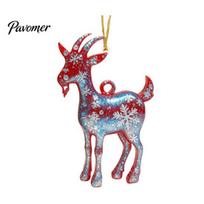Indoor Christmas Tree Accessories 2D Acrylic Goat Ornament, Zodiac Hanging Pendant with Gold String, Year Festive Party Supplies of The Ornament 2027, gray