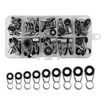 45Pcs Fishing Rod Line Guide Rings Side Guide Wear Resistant Ceramic Guide Rings Fishing Eyes Rings Rafts Line Enduring 1 gray