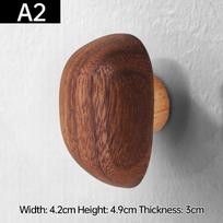 Nordic Creative Wood Pebble-Shaped Cabinet Door Drawer Handle Black Walnut Wardrobe Cupboards Drawer Pulls Furniture Handles New