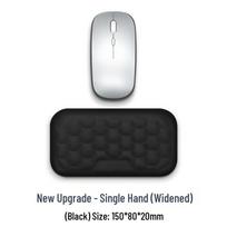 Four-Leaf Clover Mouse Pad & PU Keyboard Wrist Rest with Silicone Memory Foam Wrist Support. white