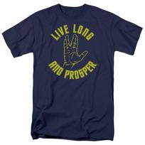 26 Star Trek Live Long Hand T Shirt Licensed Sci-Fi TV Classic Tee New Navy Blue Unisex T-Shirt XXXL yellow