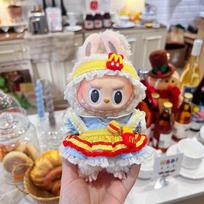 For 15/17cm Labubu Restaurant Working clothes outfit labubu Dolls Clothing workwear set DIY Decoration replacement accessories beige