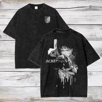 2026 New Anime Attack on Titan Cotton Washed Peripherals Parent-child Wings of Freedom Logo Graphic Print Men Womeen T-shirts XXXXL