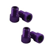 4Pcs Presta to Schrader Valve Tire Connector Bicycle Fixed Gear Adaptor Bike violetinė