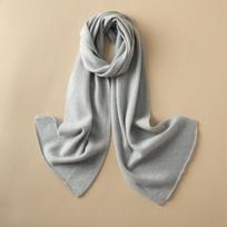Women's 100% Pure Cashmere Scarf - Autumn/Winter Thin Knit, Warm & Stylish. 175cm and above gray