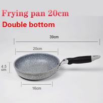 Durable Stone Frying Wok Pan Non-stick Ceramic Pot Induction Fryer Steak Cooking Gas Stove Skillet Cookware Tool for Kitchen Set Wok Pan 24cm gray