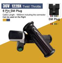 WUXING 122DX 36V/48V Display with 6Pin SM Connector Electric Bike Twist Throttle Bicycle Part for E-bikes black