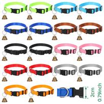 18Pcs Goat Collars with Bells Adjustable Nylon Collar Set Horse Sheep Cow Grazing Iron Bells Anti Lost Farm Animal Accessory 2.0cm 18 pcs black