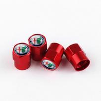 4Pcs Car Emblem Wheel Tire Valve Air Stem Cap Auto Accessory For Alfa Romeo Giulia Stelvio Giulietta 16 19 147 Mito Tonale Brer ysdf45 raudona