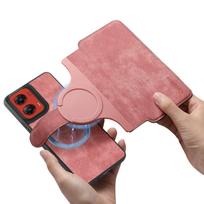 Flip case for Moto Edge 50 Ultra, detachable magnetic design rožinė
