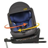 Jovikids 360 degrees Rotating Child Seat with ISOFIX, i-Size 40-150cm (from Birth-12 Years) Baby Reboarder with Reclining & Removable Canopy 53 x 46 x 64 cm mėlyna