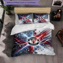 Manchester United Pattern 3 Pieces Bedding Set Soft Microfiber Duvet Cover with Pillow Cases for Bedroom 135cm*200cm