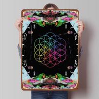 Coldplay Rock Band Music Printed Poster Customized Retro Wall Art Vintage Metal Tin Signs for Home Gamer Decoration Room Decor 30x40cm(11.8x15.7inch) black