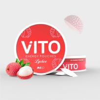 VITO kofeino energijos maišeliai - Ličiai 80 mg, 20 maišelių, be cukraus, nulis kalorijų red