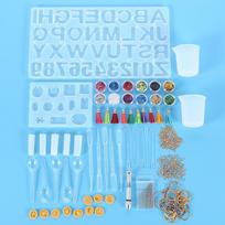 Diy Alphanumeric Crystal Drop Pendant Mirror Silicone Mold Epoxy Key Pendant Tool Kit for Jewelry Making DIY Tool for white