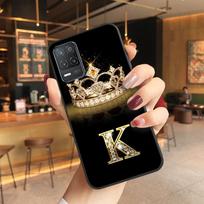 Deimantinė karūna raidė telefono dėklas skirtas OPPO Realme GT 2 Pro X2 Pro XT C25S 8 7 6 Pro 6i GT Master C3 C21 C21Y C11 X3 SuperZoom GT Master Explorer beige