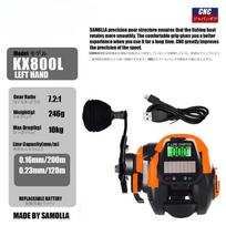 Naujas itin praktiškas žvejybos ritės USB įkrovimas ir saulės energijos įkrovimas elektroninio masalo liejimo LED ekranas 7.2:1 pavaros santykis Vandeniui atsparus liejimas Žvejyba jūroje Right hand juoda