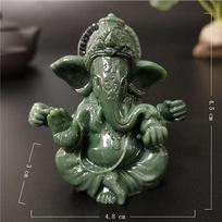 Lord Ganesha Statue Buddha Elephant God Hand Caved Sculptures Ganesh Figurines FengShui Home Garden Buddha Decoration Statues gray
