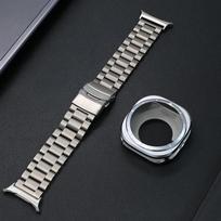 Titanium Men Band for Samsung Galaxy Watch Ultra 7 47mm Coverage Metal Case Luxury Strap for GALAXY WATCH 47MM ULTRA 7 Bracelet Galaxy Ultra 47mm gray