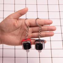 Electric Shock Prank Button Keychain Toy - Fun Gag Gift beige