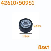 Car Truck Wheels Hub Bricks MOC Technical Tire Wheel Cross Hole Kit Motorcycle Tyre & Rim Construction Building Blocks black