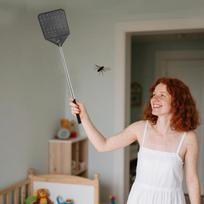 Fly Swatter Heavy Duty Retractable Flyswatter With Steel Handle Handheld Zapper Racket With Metal Handle Flying Catcher Tool For United States gray