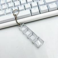 Keycap Tester Keychain,Transparent Mechanical Keyboard Switch Tester,4/9-Key Fidget Toy for Stress Relief gray