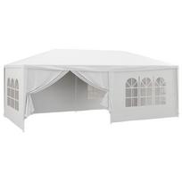 6 x 3 m Party Tent Wedding Gazebo Outdoor Waterproof PE Canopy Shade with 6 Removable Side Walls 583 x 293 x 260 cm