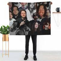 noah sebastian photo collage Throw Blanket Soft Comfort Blanket for Reading Watching TV 100cmx150cm black