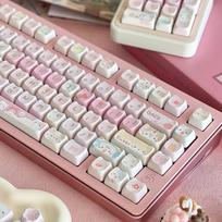 Pink Cat Keycaps Head MAO Cute Meow Profile PBT Square Key Cap Thermal Sublimation Mechanical Keyboard DIY Keycap Set For Gift